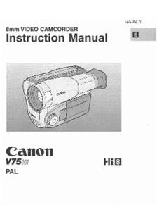 Canon V 75 Hi manual. Camera Instructions.